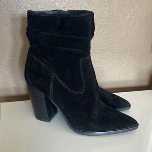 Vince Camuto Crethana Ruched Leather Block Heel Boot size 10